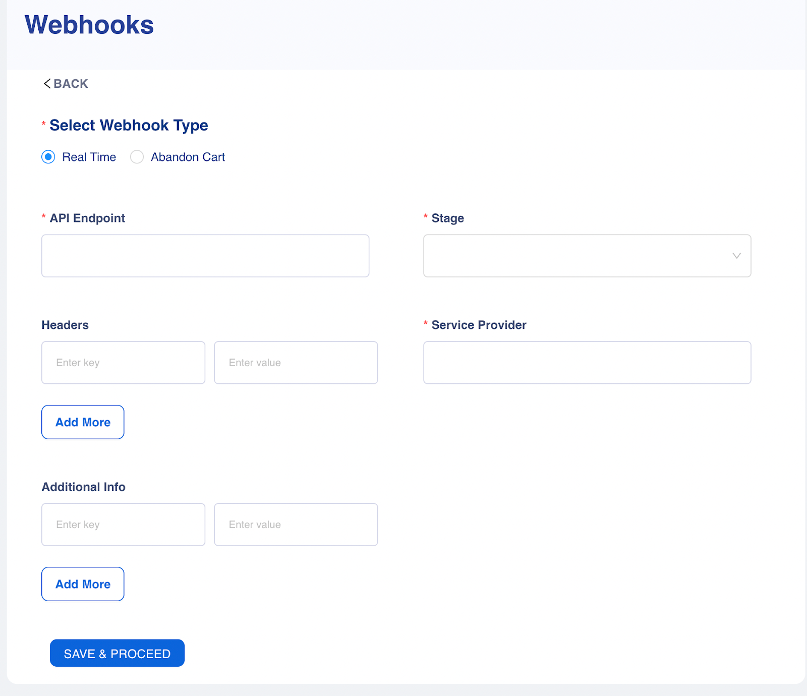 Shiprocket (Fastrr) Webhook Configuration